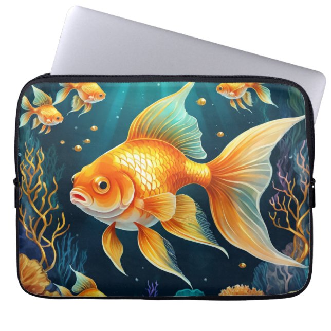 Housse Pour Ordinateur Portable Poisson d'or sous-marin (Devant)