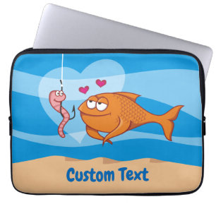 Housse Pour Ordinateur Portable Poisson et appât dans l'amour Portable Sleeve