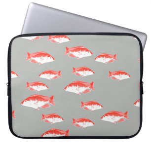 Housse Pour Ordinateur Portable Poisson rouge et gris