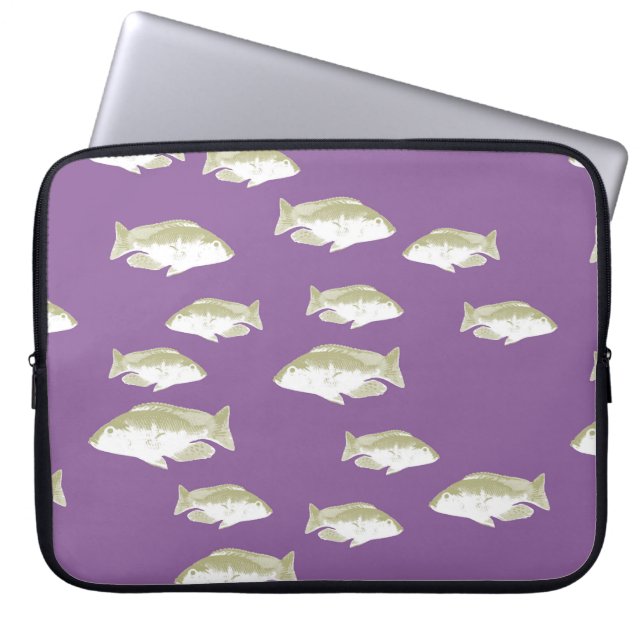 Housse Pour Ordinateur Portable Poisson sur violet (Devant)