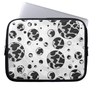 Housse Pour Ordinateur Portable Polka Dot Vache noir et blanc
