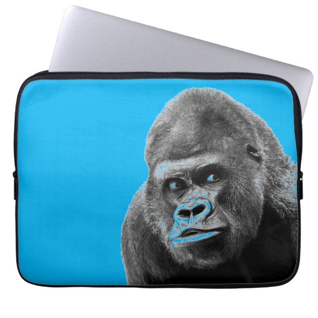 Housse Pour Ordinateur Portable Pop Art Gorilla Blue Grey (Devant)