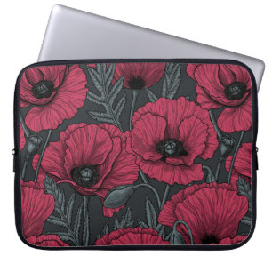 Housse Pour Ordinateur Portable Poppies à Viva Magenta