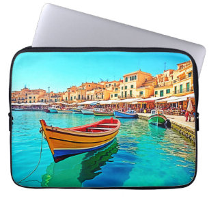 Housse Pour Ordinateur Portable Port animé : Bliss méditerranéens