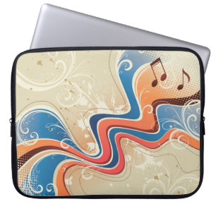 Housse Pour Ordinateur Portable Portable Arrière - plan de musique Abstraite