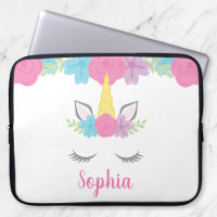 Portable personnalisé à visage Unicorne floral