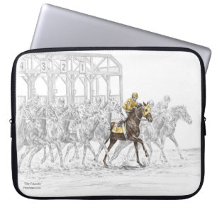 Housse Pour Ordinateur Portable Porte de départ de la course de cheval