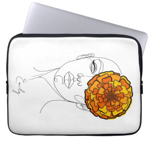 Housse Pour Ordinateur Portable Portrait de fleur de naissance personnalisé d'octo