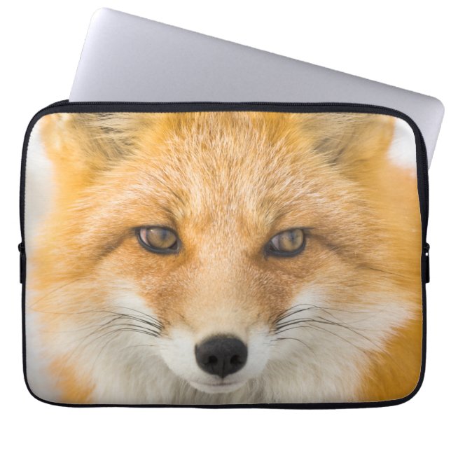 Housse Pour Ordinateur Portable Portrait de renard roux (Devant)