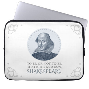 Housse Pour Ordinateur Portable Portrait Shakespeare avec à être ou à ne pas être