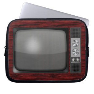 Housse Pour Ordinateur Portable Poste TV de rétro cru
