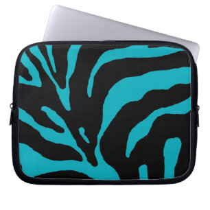 Housse Pour Ordinateur Portable Poster de animal en bande bleu clair Zebra