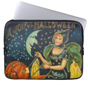 Housse Pour Ordinateur Portable Poster de sorcière Halloween vintage