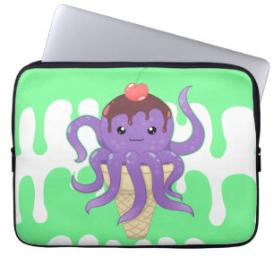 Housse Pour Ordinateur Portable Poulpe mignon de pourpre de crème glacée de kawa
