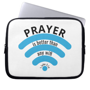 Housse Pour Ordinateur Portable PRIER MIEUX QUE WIFI Motivational
