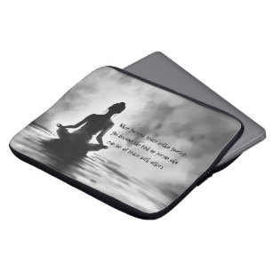 Housse Pour Ordinateur Portable Professeur de méditation de yoga Pose de lotus Pei