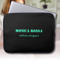 Professionnel Simple Moderne Neon Turquoise Noir