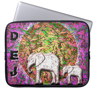 Housse Pour Ordinateur Portable Promenade d'éléphant de bébé (Sac d'accessoires mo