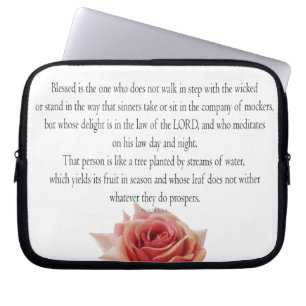 Housse Pour Ordinateur Portable Psaume 1 Écriture Art Chemin des justes