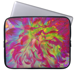Housse Pour Ordinateur Portable Psychedelic Magenta and Yellow Dahlia Flower