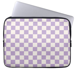 Housse Pour Ordinateur Portable Purple Check, Checkerboard Pattern, Checkered