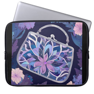 Housse Pour Ordinateur Portable Purple Night Roses AI art