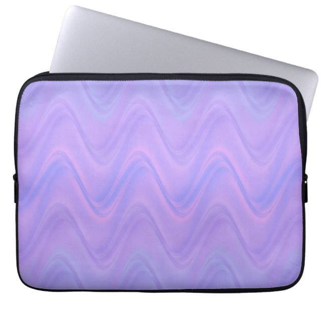 Housse Pour Ordinateur Portable Purple Pink Wavy Lines Pattern (Devant)