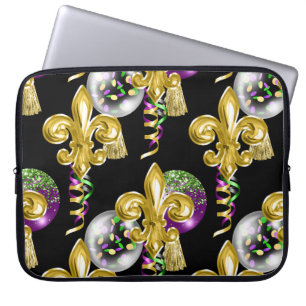 HOUSSE POUR ORDINATEUR PORTABLE PURPLE VERT OR MARDI GRAS