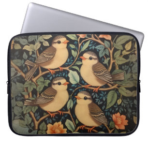Housse Pour Ordinateur Portable Quatre Bébés mignons Oiseaux Nature Inspiré