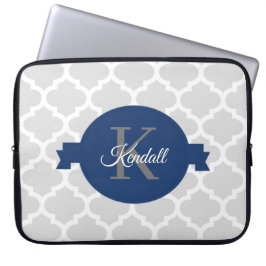 Housse Pour Ordinateur Portable Quatrefoil bleu personnalisé
