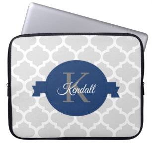 Housse Pour Ordinateur Portable Quatrefoil bleu personnalisé