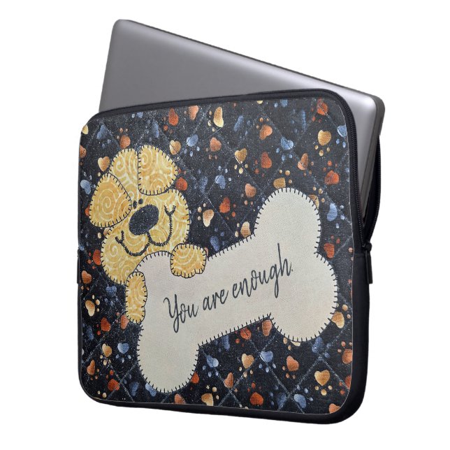 Housse Pour Ordinateur Portable Quote Quilt With Dog and Bone (devant gauche)