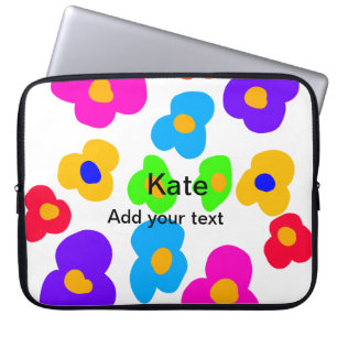 Housse Pour Ordinateur Portable Rainbow flower pride amour ajouter nom texte lqbtq