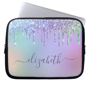 Housse Pour Ordinateur Portable Rainbow Glitter Personalized
