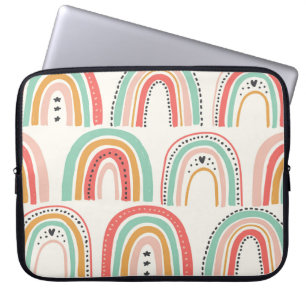 Housse Pour Ordinateur Portable Rainbows scandinave : Motif d'art naïf.