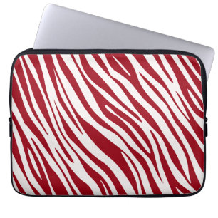 Housse Pour Ordinateur Portable Rayures Animales Zèbre Rouge Tendance