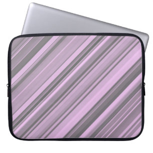 Housse Pour Ordinateur Portable Rayures grises violettes
