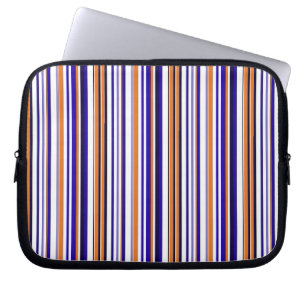 Housse Pour Ordinateur Portable Rayures orange bleu mignonnes