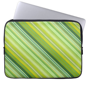 Housse Pour Ordinateur Portable Rayures vertes et jaunes