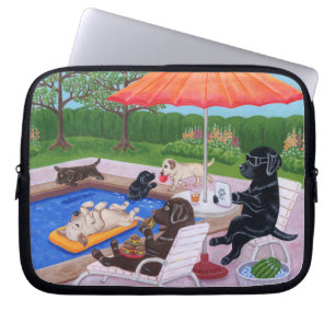 Housse Pour Ordinateur Portable Réception au bord de la piscine Labradors 2