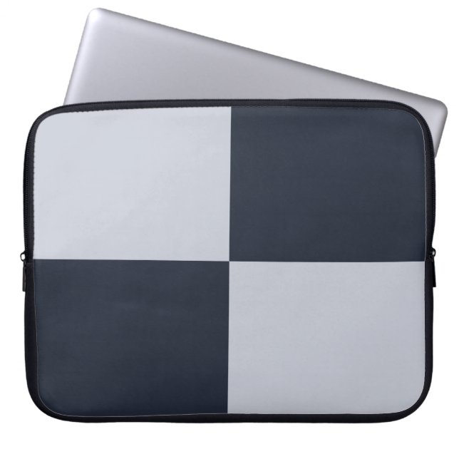 Housse Pour Ordinateur Portable Rectangles marine et gris (Devant)