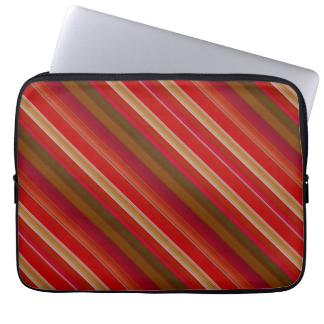 Housse Pour Ordinateur Portable Red and Gold Stripes (Devant)