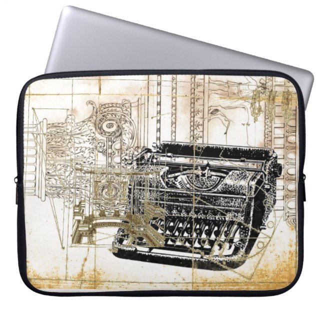 Housse Pour Ordinateur Portable rédacteur en chef journaliste steampunk machine à  (Devant)