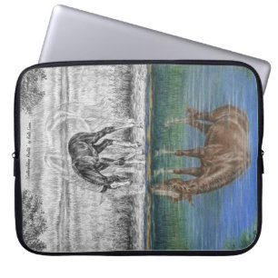 Housse Pour Ordinateur Portable Réflexion de l'eau du poulal du cheval