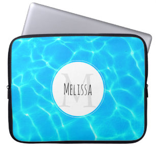 Housse Pour Ordinateur Portable Réflexions sur l'eau de la piscine bleu chatoyante