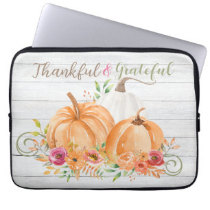 Housse Pour Ordinateur Portable Remerciements   Aquarelle Citrouille automne autom