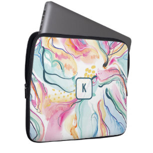 Housse Pour Ordinateur Portable Ressort texture organique avec des formes ondulées