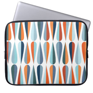 Housse Pour Ordinateur Portable Rétro du milieu du siècle, goutte forme motif.