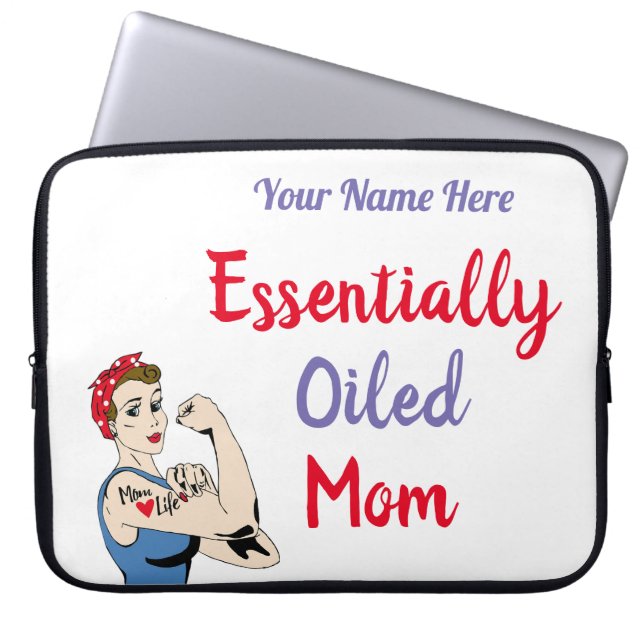 Housse Pour Ordinateur Portable Rétro Essentiellement maman huilée (Devant)