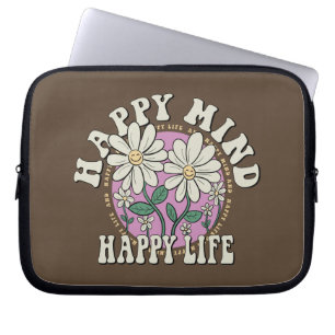 Housse Pour Ordinateur Portable Retro Happy Mind Happy Life